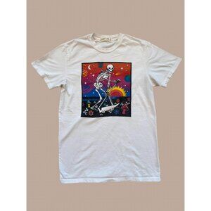 FANCLUB Psychedelic T-Shirt with Skeleton and Planets